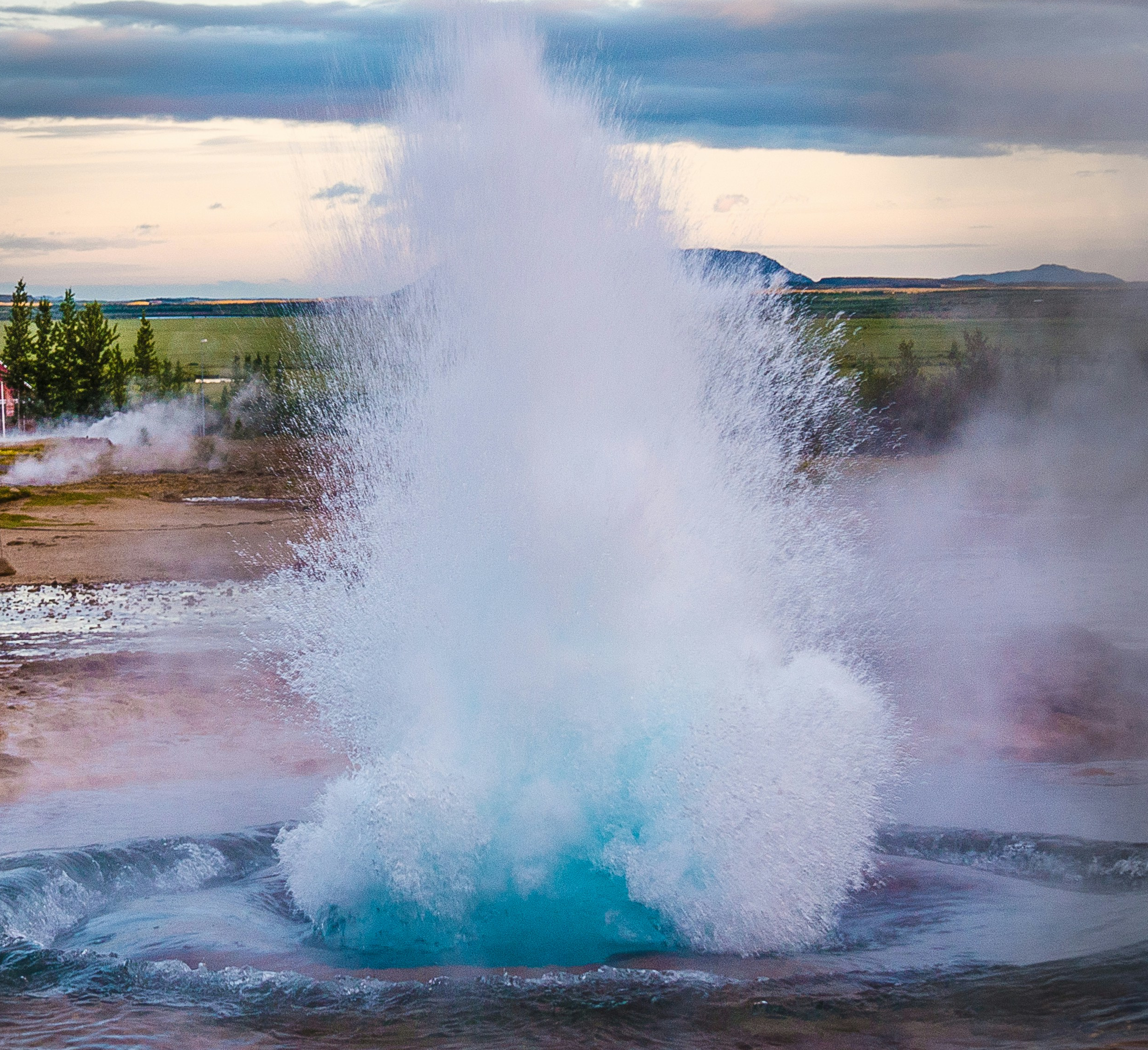 Photo of water gushing from a geyser